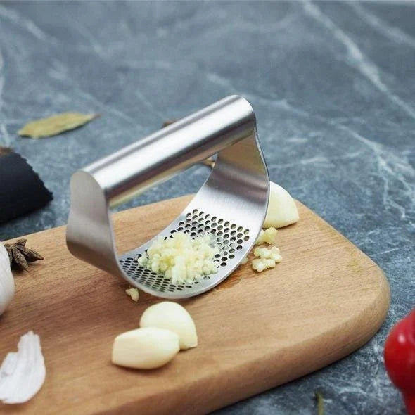 Stainless steel garlic press