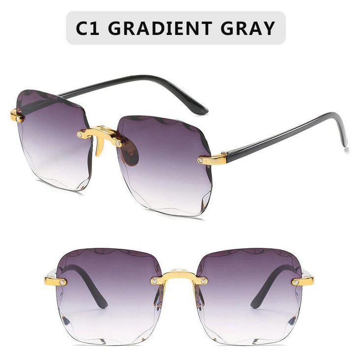 Luxury Square Rimless Sunglasses