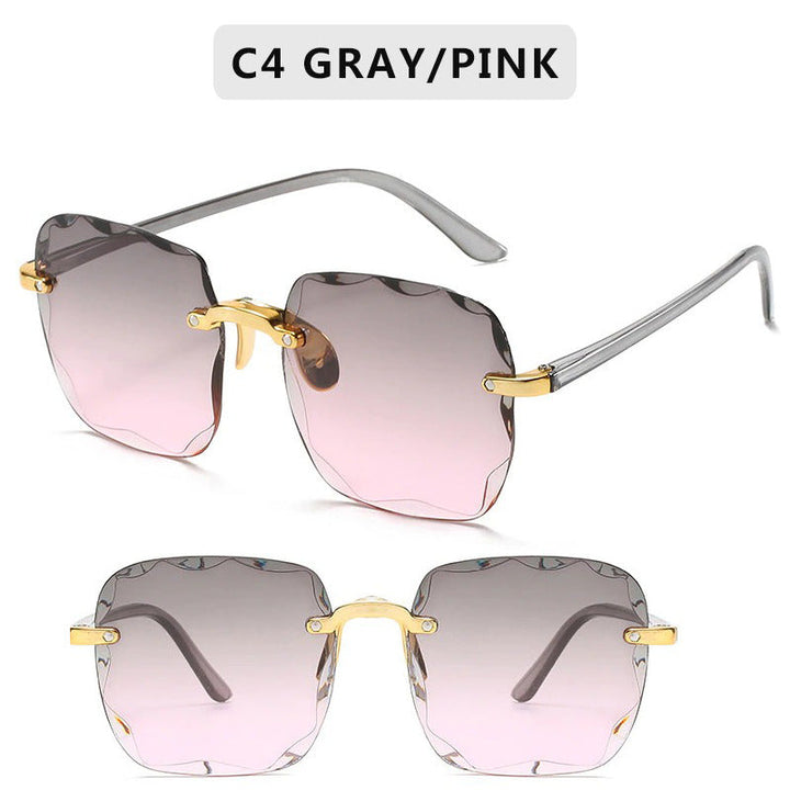 Luxury Square Rimless Sunglasses