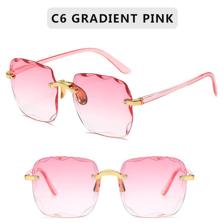 Luxury Square Rimless Sunglasses