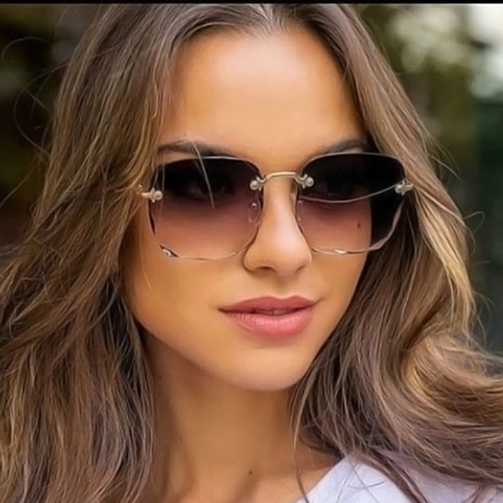 Luxury Square Rimless Sunglasses