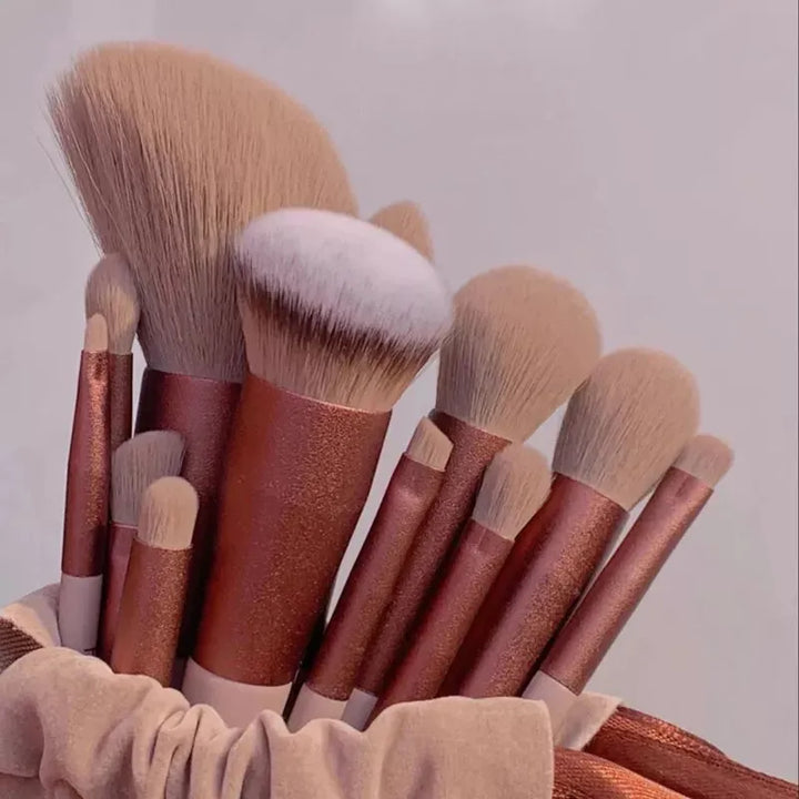 Pieces of makeup brushes